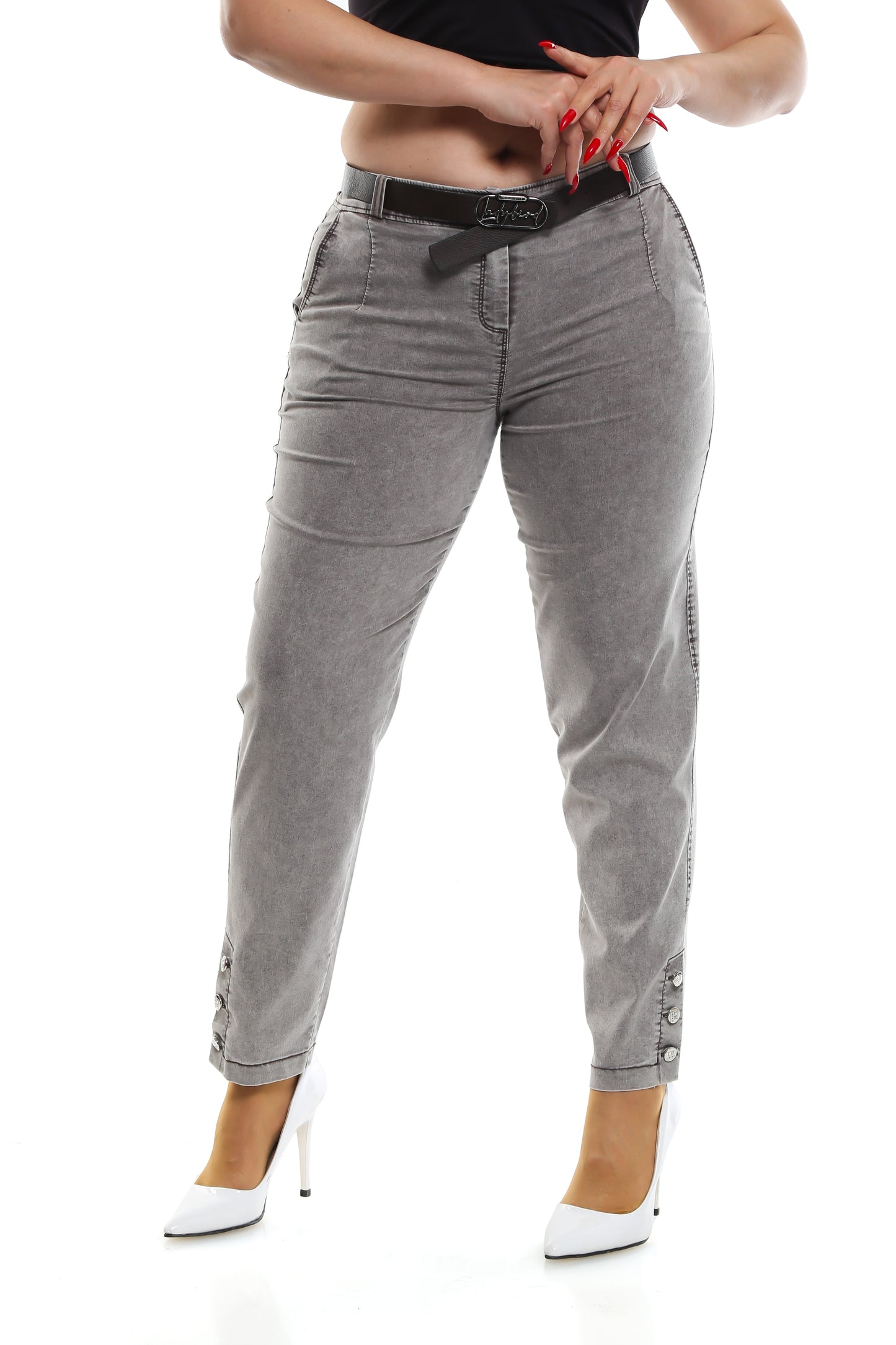 MAIZZA Women's Grey Cotton Pants